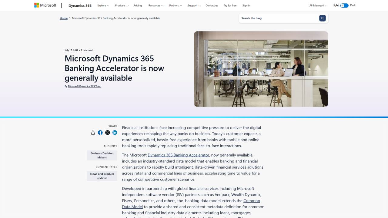 Microsoft Dynamics 365 for Banking