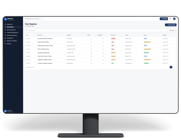 Financial Risk Management Software Case Study Screenshot 2